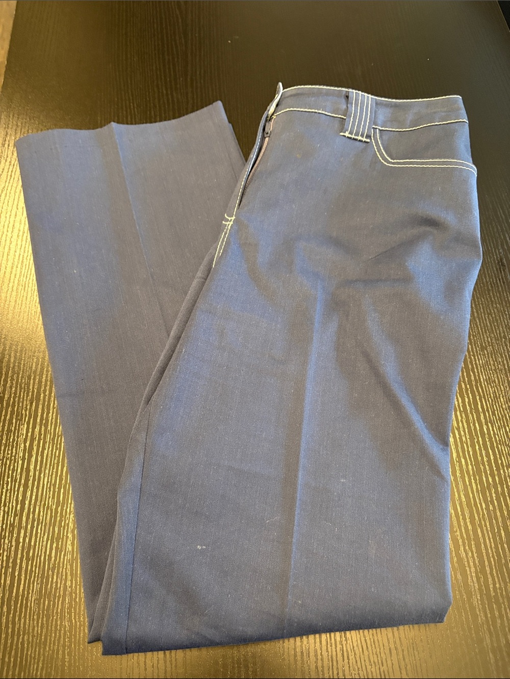 Bianca Nygard Classic Straight-Leg Navy Trousers - Size 14 - Picture 6 of 7
